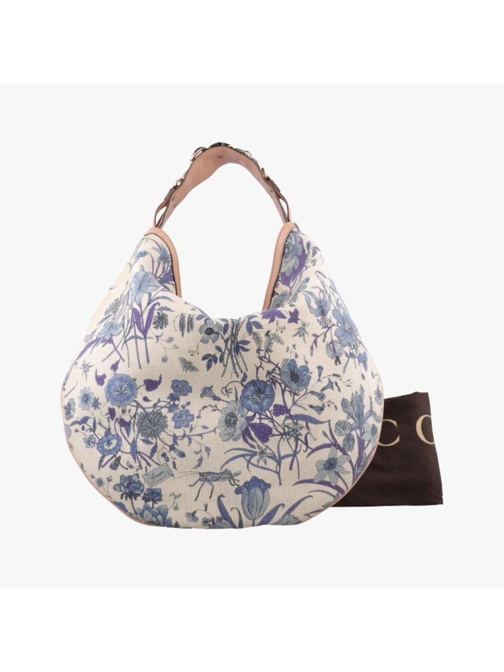 Gucci Flora Wave Hobo Blue White Canvas Leather